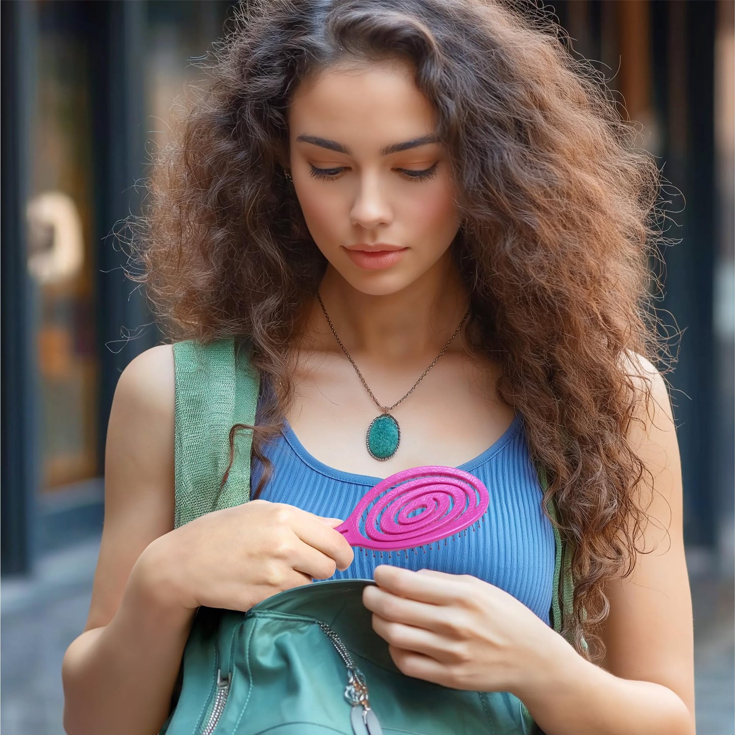 Ninabella Mini Spiral Hair Brush - Pink