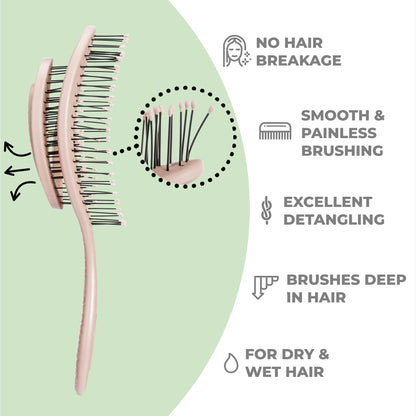 Ninabella Detangling Hair Brush for Women & Men - Rose Gold