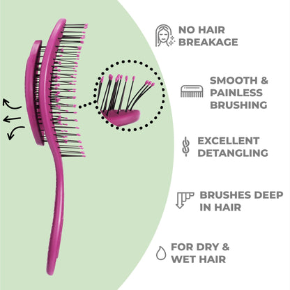 Ninabella Detangling Hair Brush for Women & Men - Pink