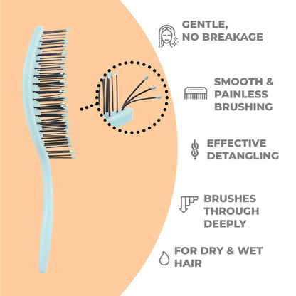 Ninabella Mini Spiral Hair Brush - Mint Green