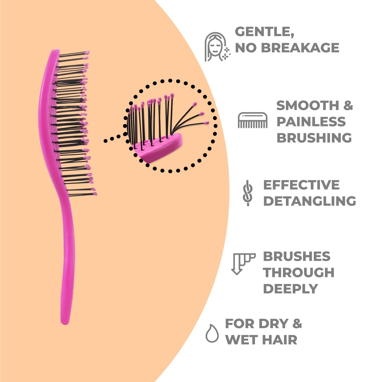 Ninabella Mini Spiral Hair Brush - Pink