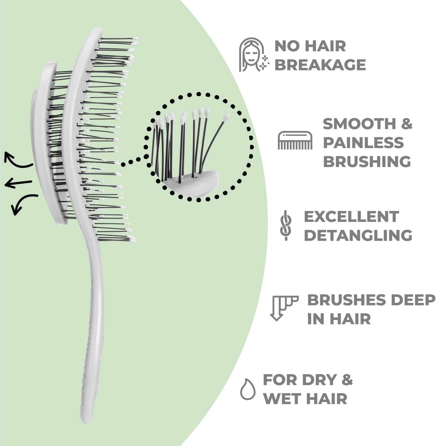 Ninabella Spiral Hair Brush - Grey