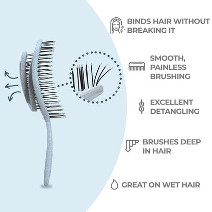 Ninabella Detangling Hair Brush for Women & Men - Blue