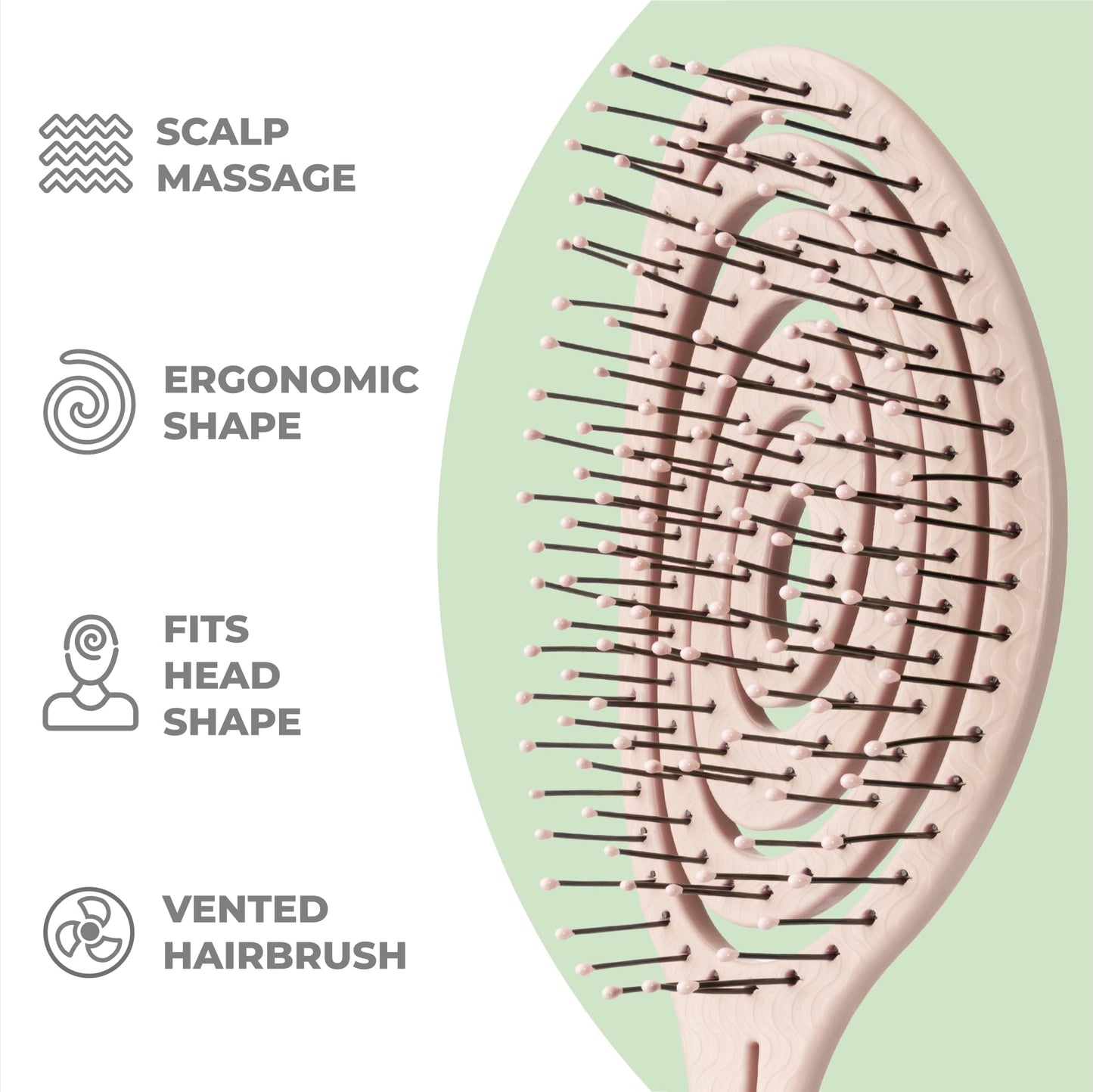 Ninabella Detangling Hair Brush for Women & Men - Rose Gold