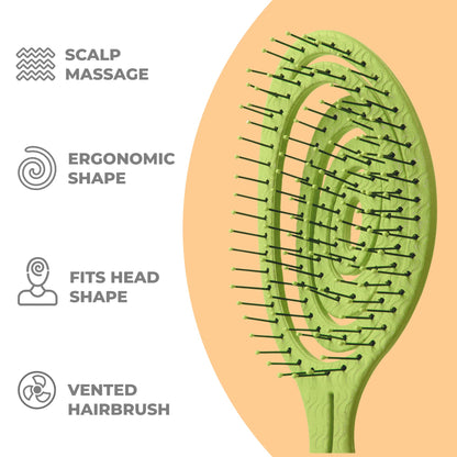 Ninabella Detangling Hair Brush for Women & Men - Lime Green