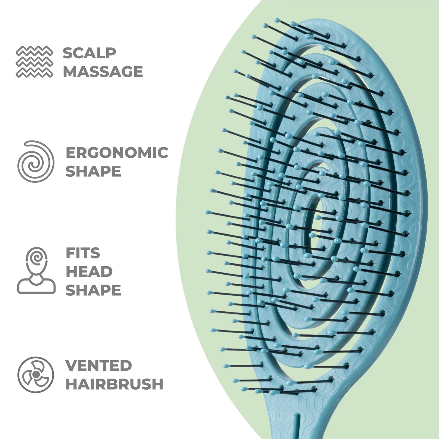 Ninabella Detangling Hair Brush for Women & Men - Teal