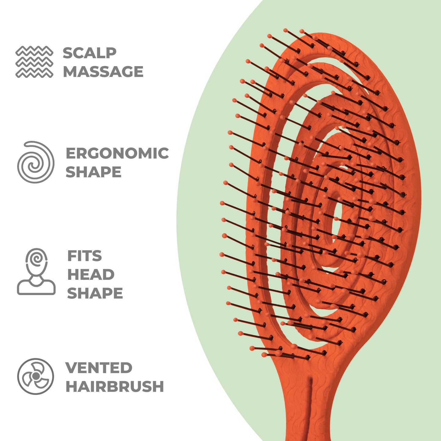 Ninabella Detangling Hair Brush for Women & Men - Red