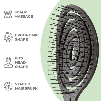 Ninabella Detangling Hair Brush for Women & Men - Chocolate Brown