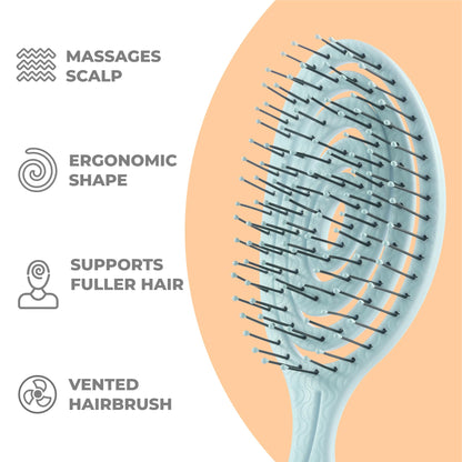 Ninabella Mini Spiral Hair Brush - Mint Green