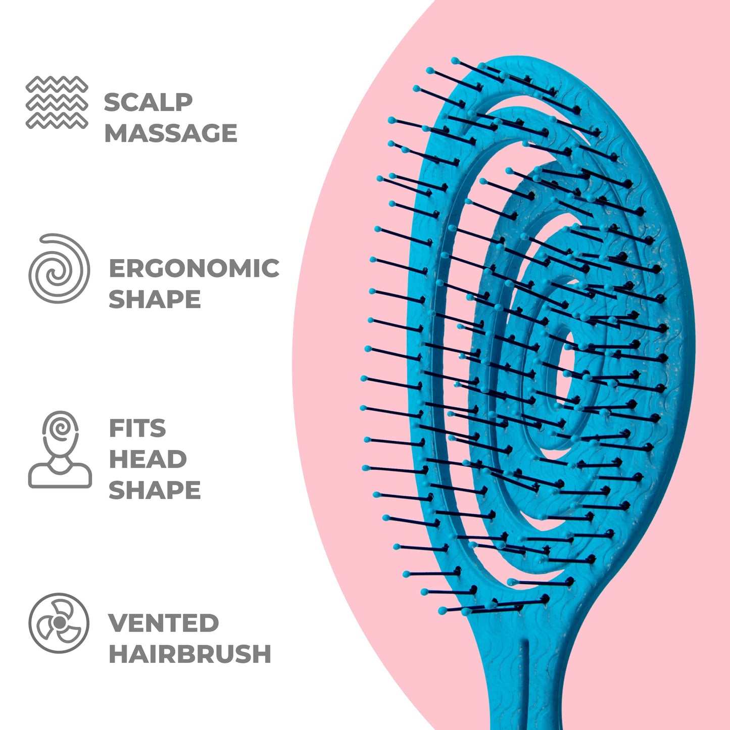 Ninabella Detangling Hair Brush for Women & Men - Ocean Blue