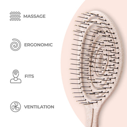 Ninabella Detangling Hair Brush for Women & Men - Cream
