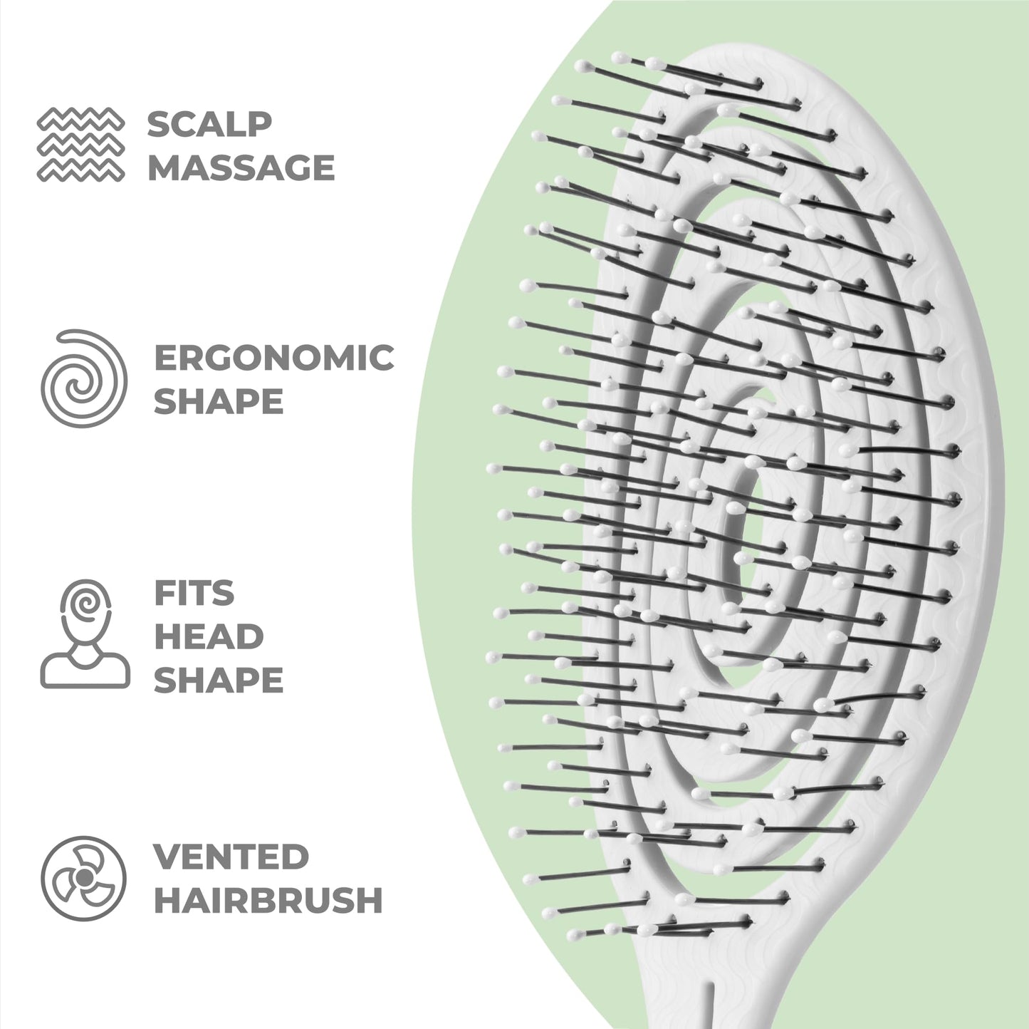 Ninabella Spiral Hair Brush - Grey