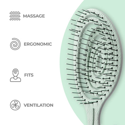 Ninabella Detangling Hair Brush for Women & Men - Green