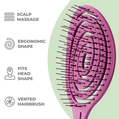 Ninabella Detangling Hair Brush for Women & Men - Pink