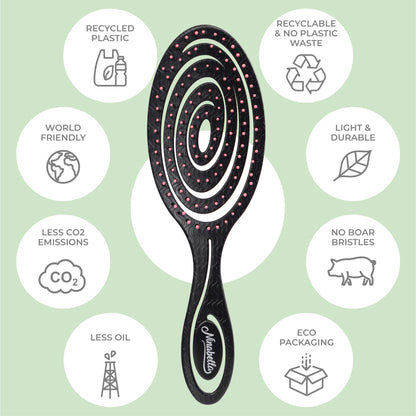 Ninabella Spiral Hair Brush - Black & Pink