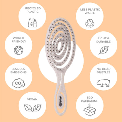 Ninabella Mini Spiral Hair Brush - Light Grey