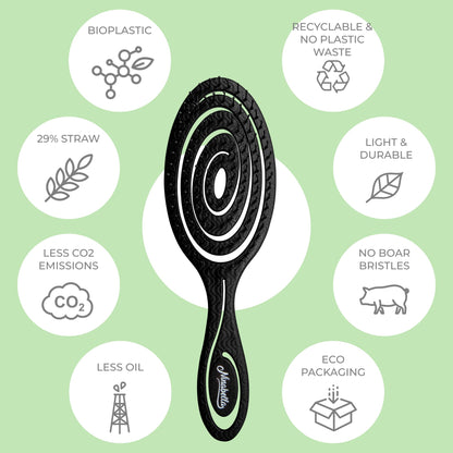 Ninabella Detangling Hair Brush for Women & Men - Black
