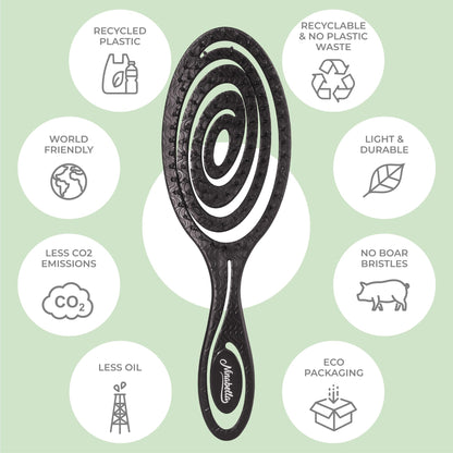 Ninabella Detangling Hair Brush for Women & Men - Chocolate Brown