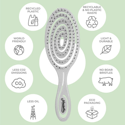 Ninabella Spiral Hair Brush - Grey
