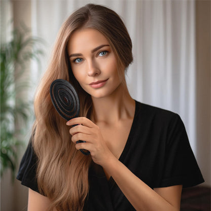 Ninabella Spiral Hair Brush - Black & Pink