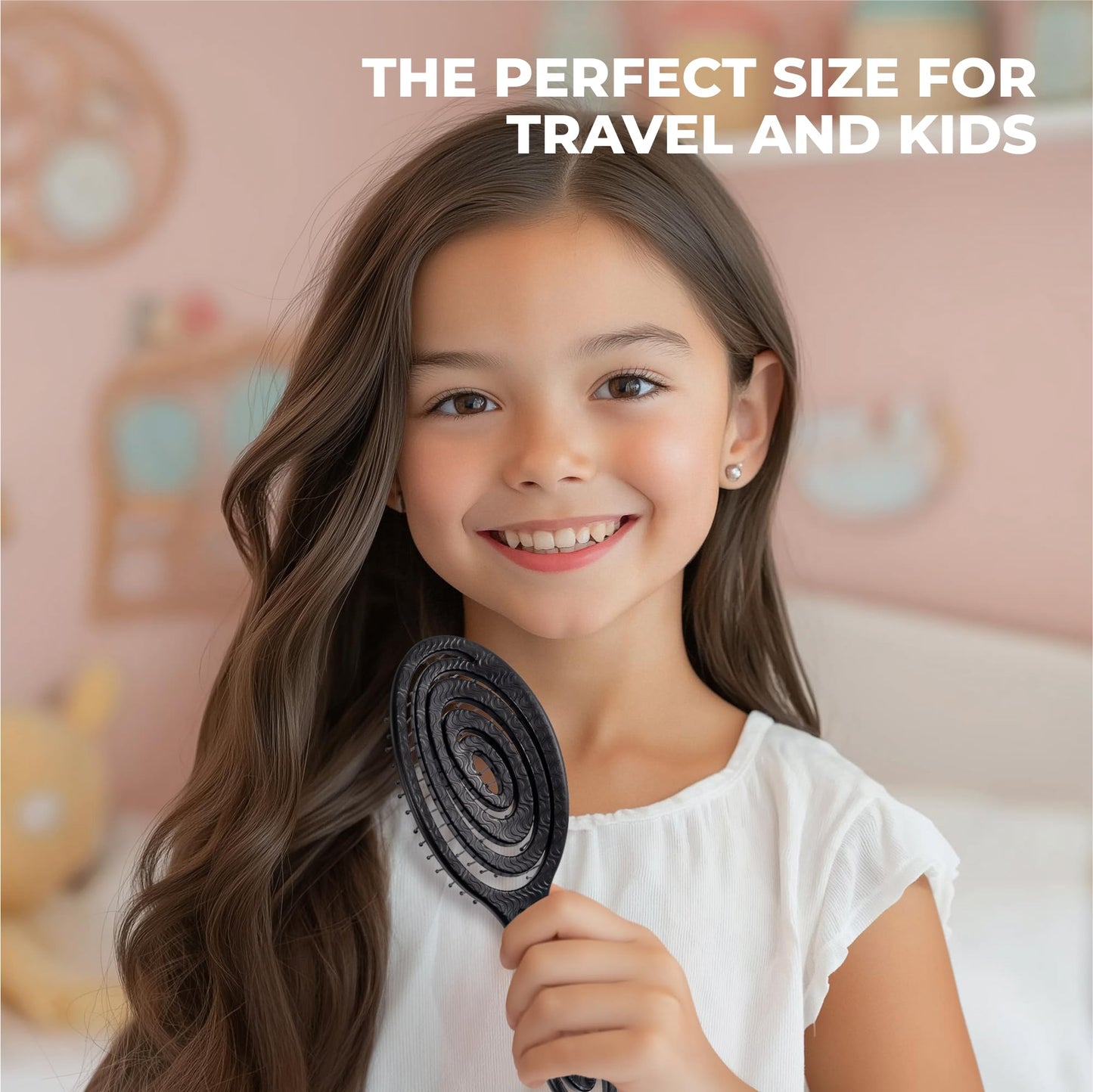 Ninabella Mini Spiral Hair Brush - Black