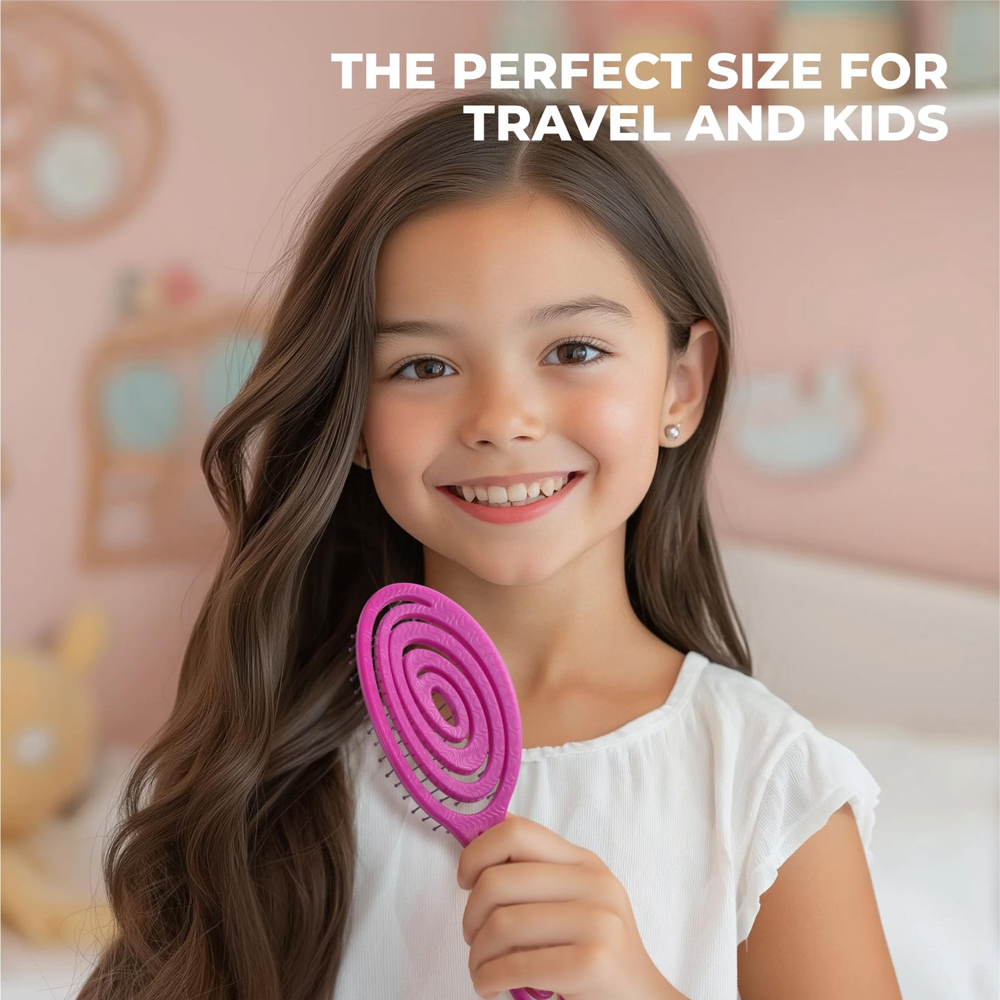 Ninabella Mini Spiral Hair Brush - Pink