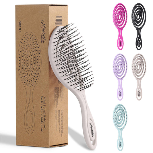 Ninabella Mini Spiral Hair Brush - Light Grey
