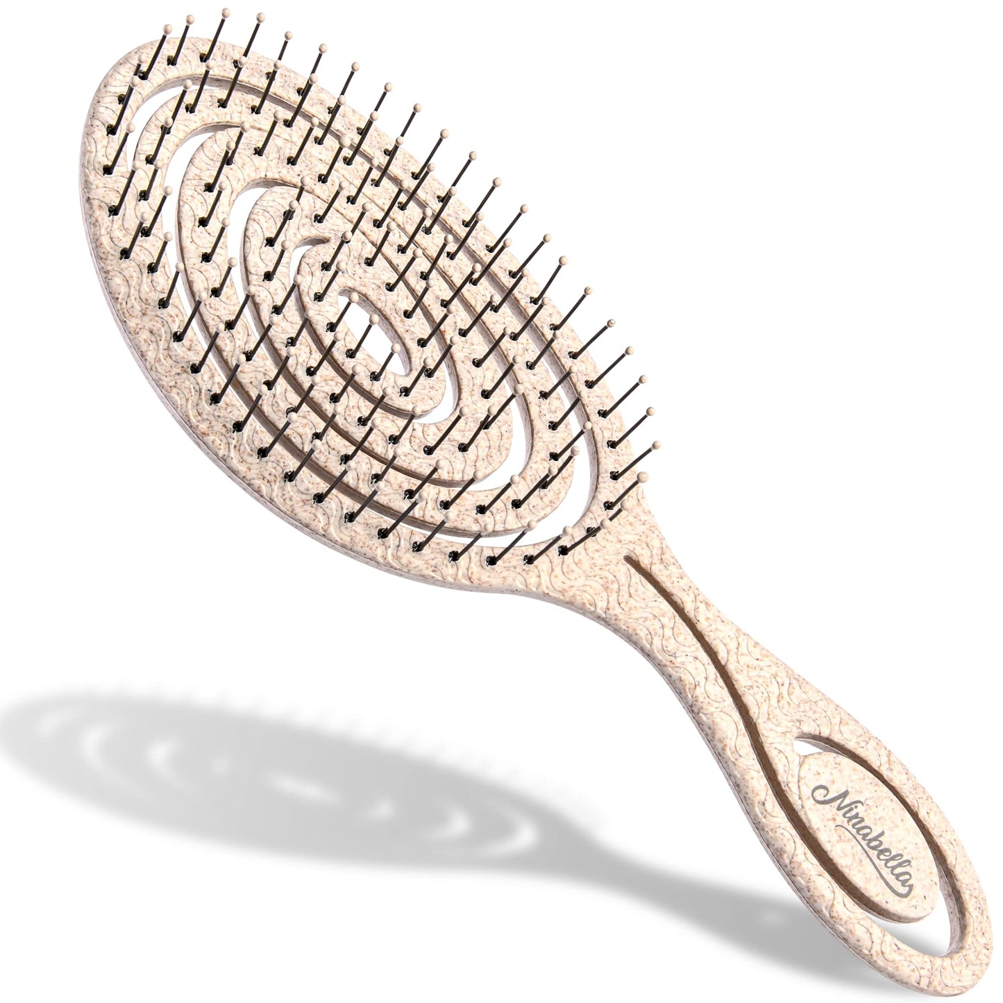 Ninabella Detangling Hair Brush for Women & Men - Cream