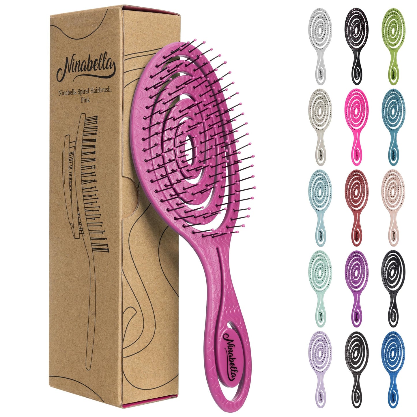 Ninabella Detangling Hair Brush for Women & Men - Pink