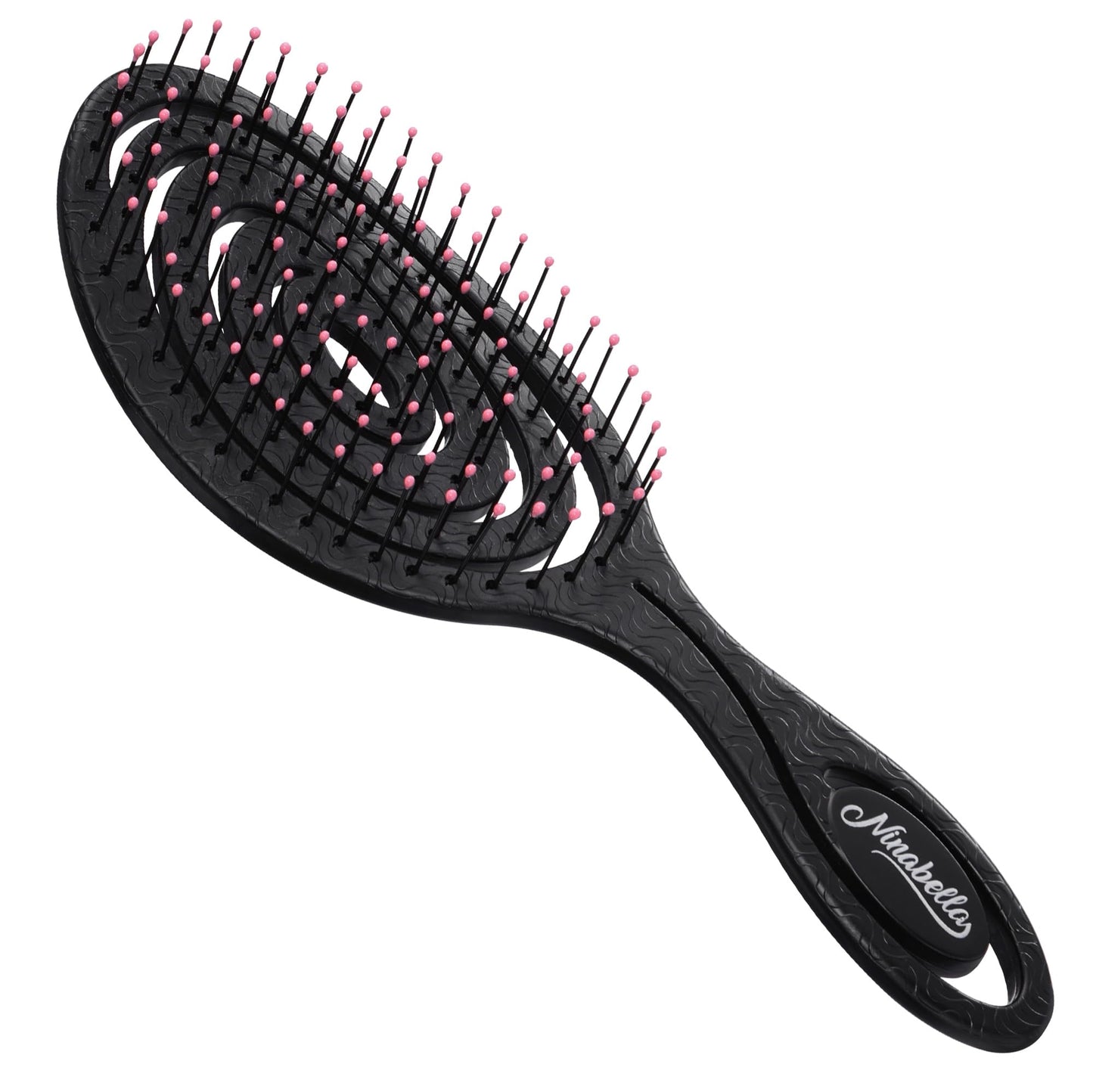 Ninabella Spiral Hair Brush - Black & Pink
